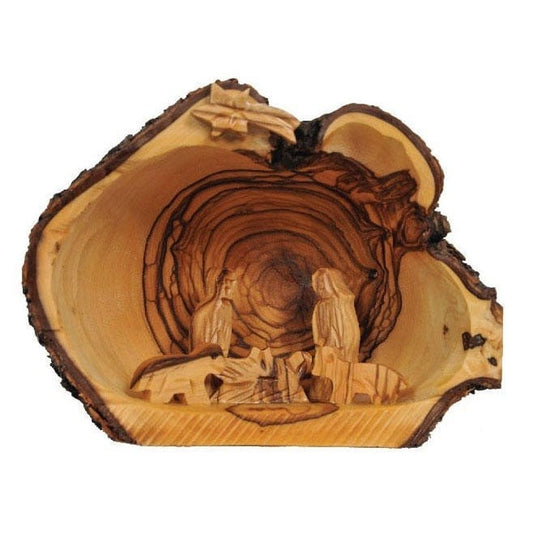 Olive Wood Hand-Carved Holy Family Nativity Scene Set