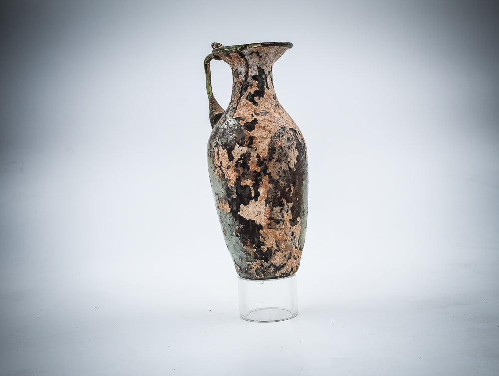 A Brown-Green wish  Glass Juglet