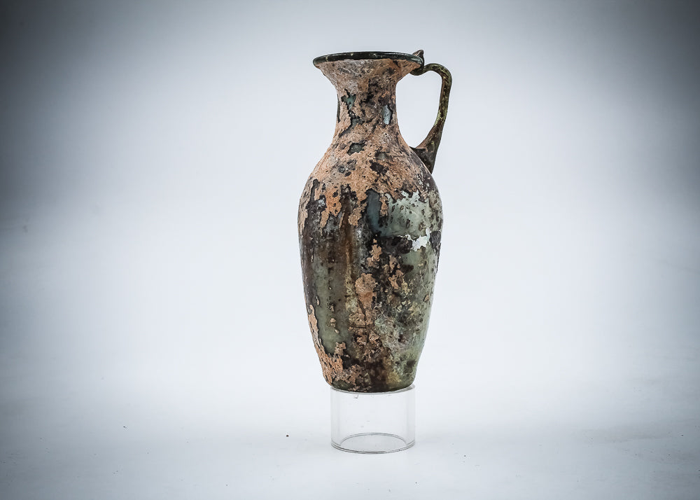 A Brown-Green wish  Glass Juglet