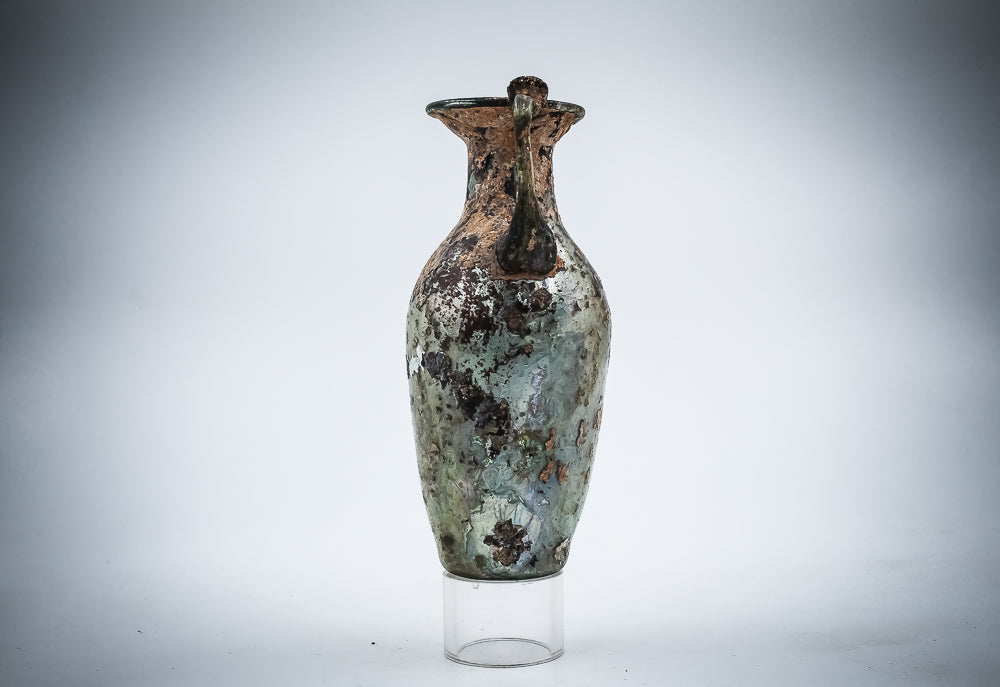 A Brown-Green wish  Glass Juglet