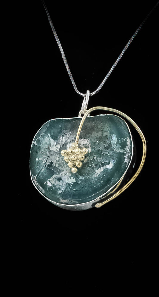 HAND MADE ROMAN GLASS WITH STERLING SILVER (ST925) PENDENT