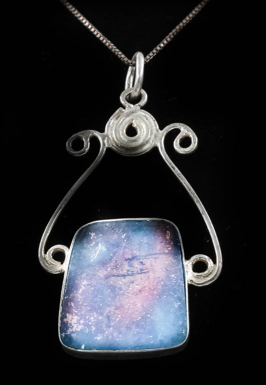 HAND MADE ROMAN GLASS WITH STERLING SILVER (ST925) PENDENT