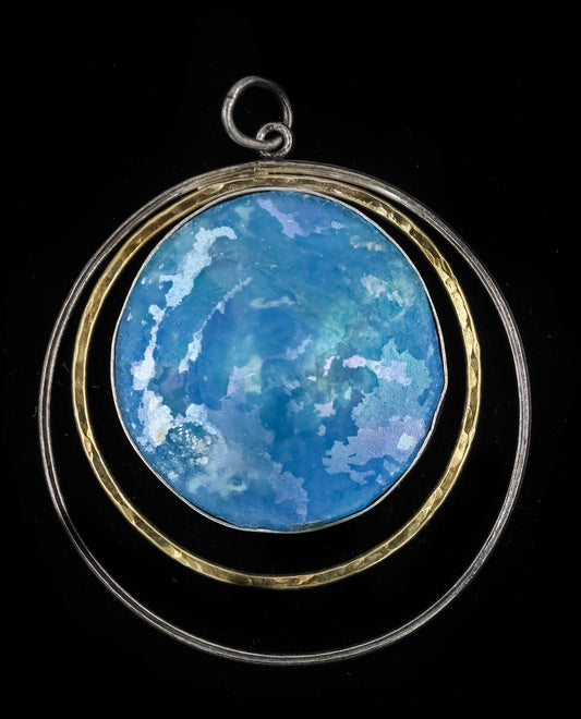 HAND MADE ROMAN GLASS WITH STERLING SILVER (ST925) PENDENT