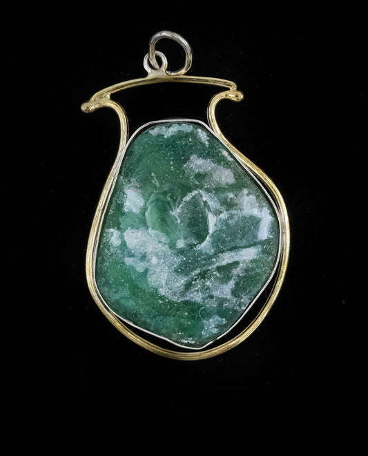 HAND MADE ROMAN GLASS WITH STERLING SILVER (ST925) PENDENT