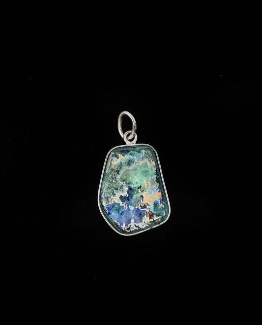 HAND MADE ROMAN GLASS WITH STERLING SILVER (ST925) PENDENT