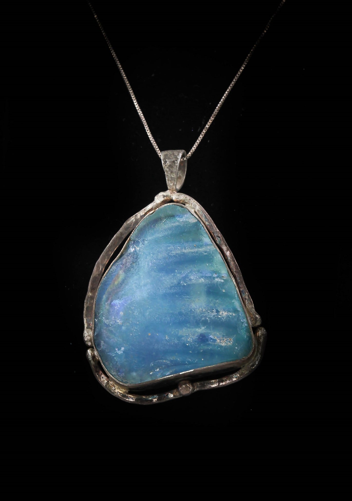 HAND MADE ROMAN GLASS WITH STERLING SILVER (ST925) PENDENT