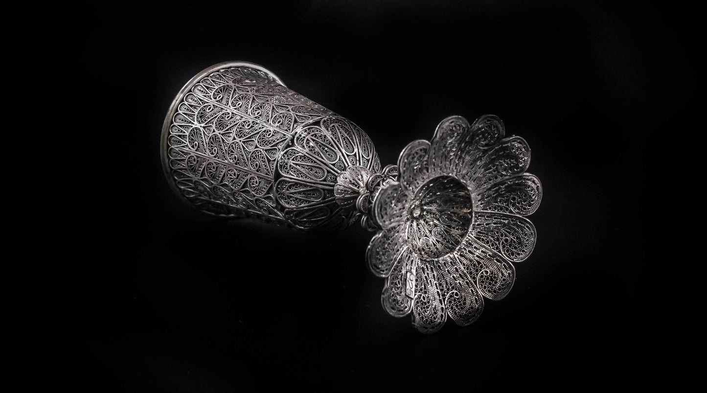 Hand Made Silver (ST925) Kiddush Cup