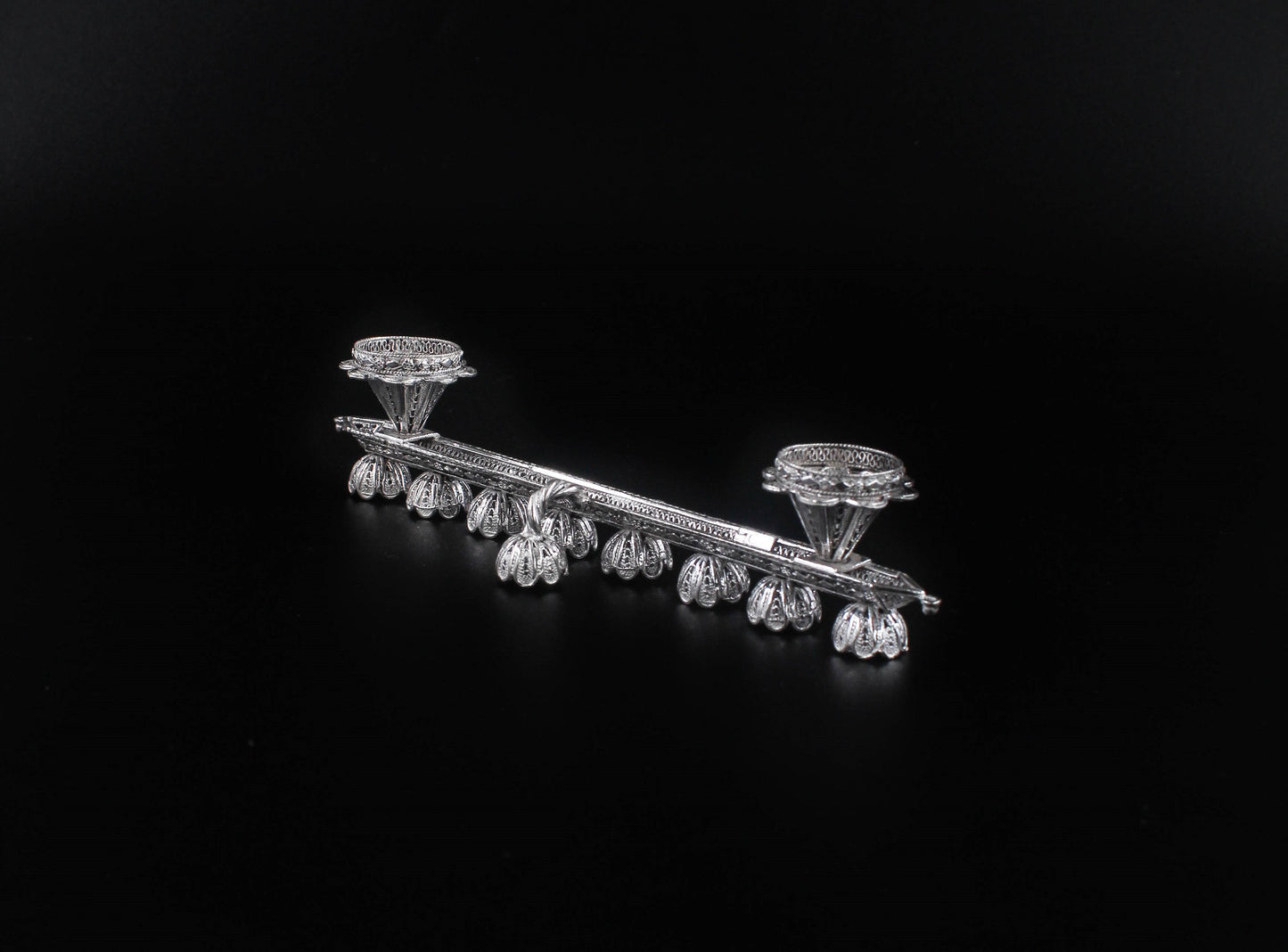 Hand Made Silver (ST925) Hanukkah & Shabbat Candle Stick