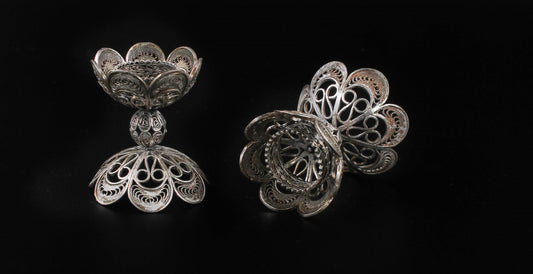 Hand Made Silver (ST925)Shabbat Candles Stick