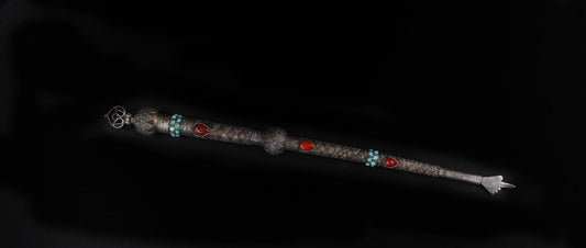 Old Hand Made Silver (925) Gold Plated Torah Pointer (Yad) With Carnelian Stone & Turkish Stone