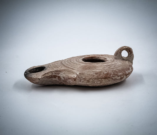 A JEWISH TERRACOTTA OIL LAMP (Daroma lamps)