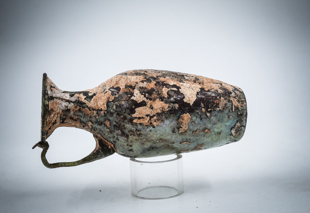 A Brown-Green wish  Glass Juglet