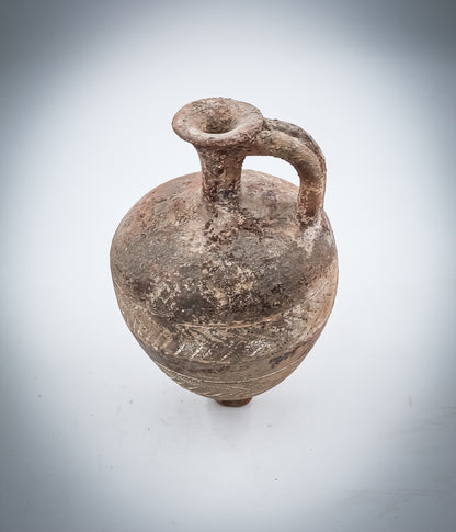 A Canaanite TEL EL-YAHUDIYEH Type Gray Terracotta  Juglet