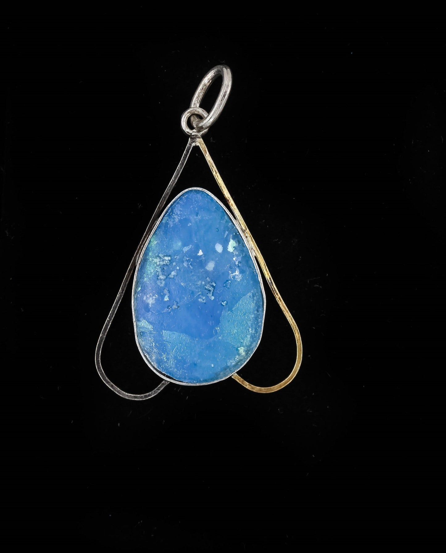 HAND MADE ROMAN GLASS WITH STERLING SILVER (ST925) PENDENT