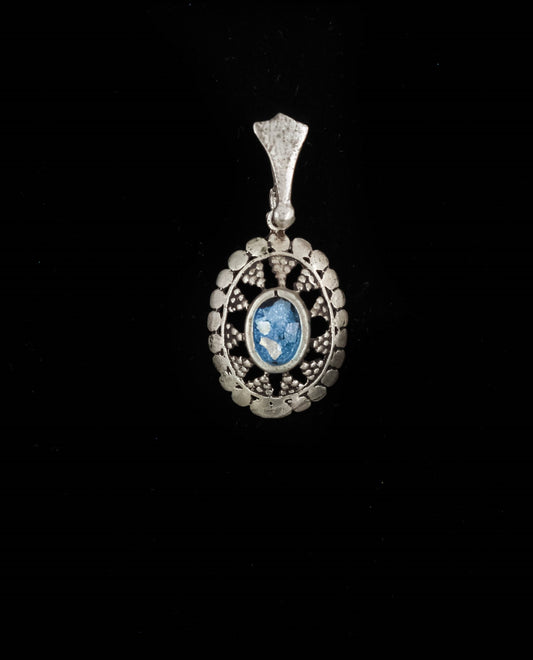 HAND MADE ROMAN GLASS WITH STERLING SILVER (ST925) PENDENT