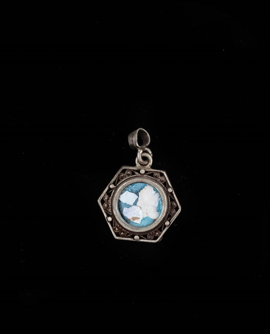 HAND MADE ROMAN GLASS WITH STERLING SILVER (ST925) PENDENT