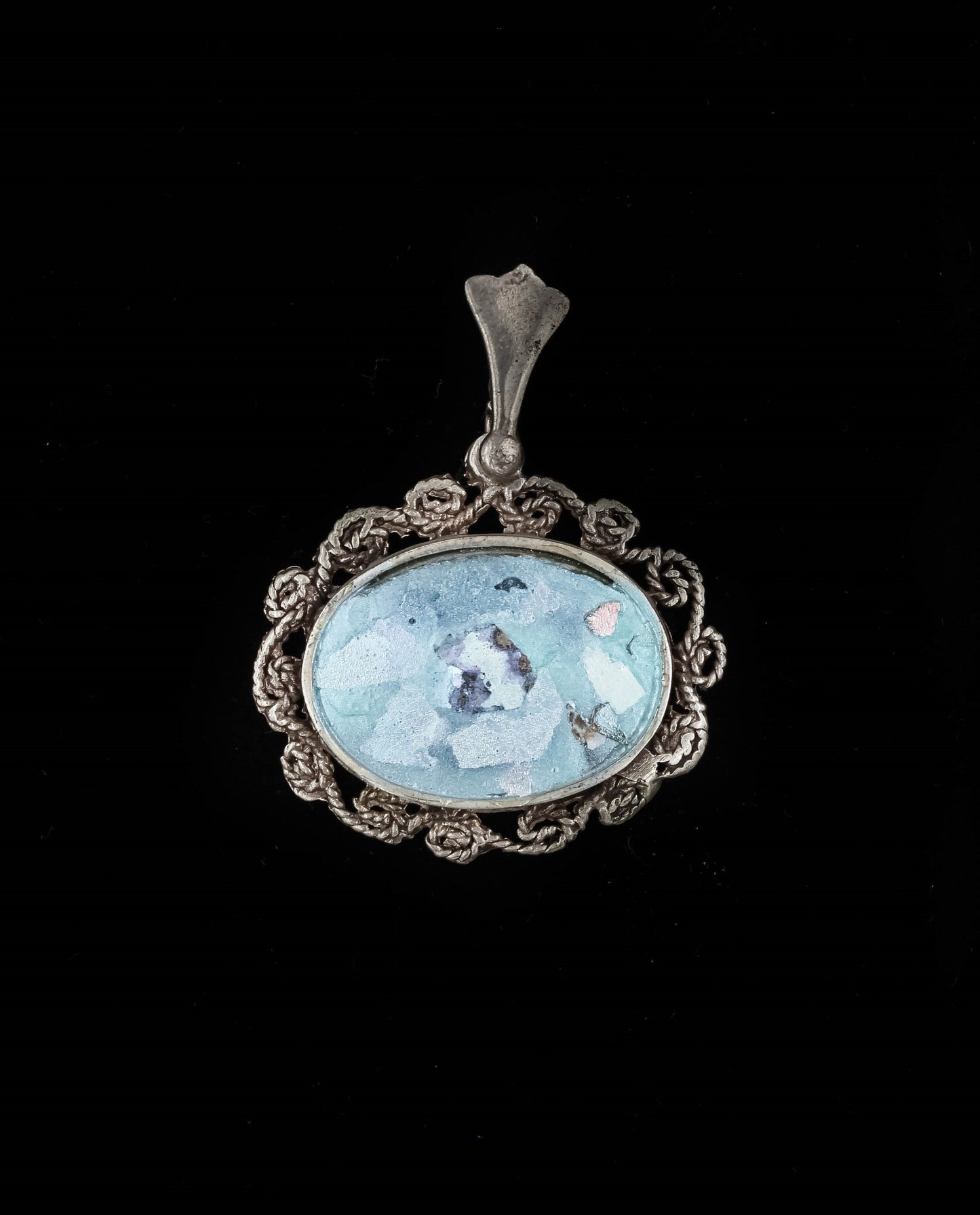 HAND MADE ROMAN GLASS WITH STERLING SILVER (ST925) PENDENT