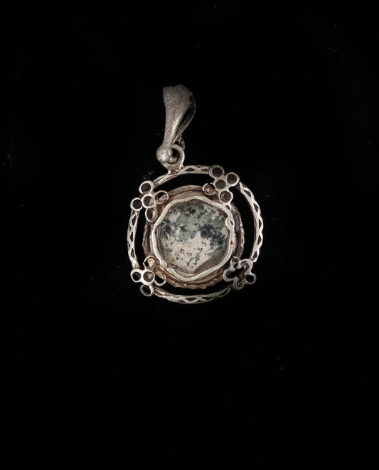 HAND MADE ROMAN GLASS WITH STERLING SILVER (ST925) PENDENT