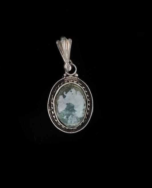 HAND MADE ROMAN GLASS WITH STERLING SILVER (ST925) PENDENT