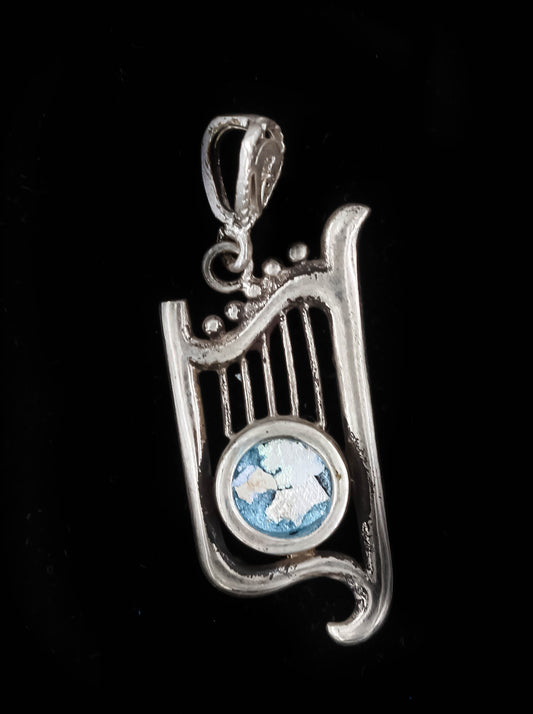 HAND MADE ROMAN GLASS WITH STERLING SILVER (ST925) PENDENT