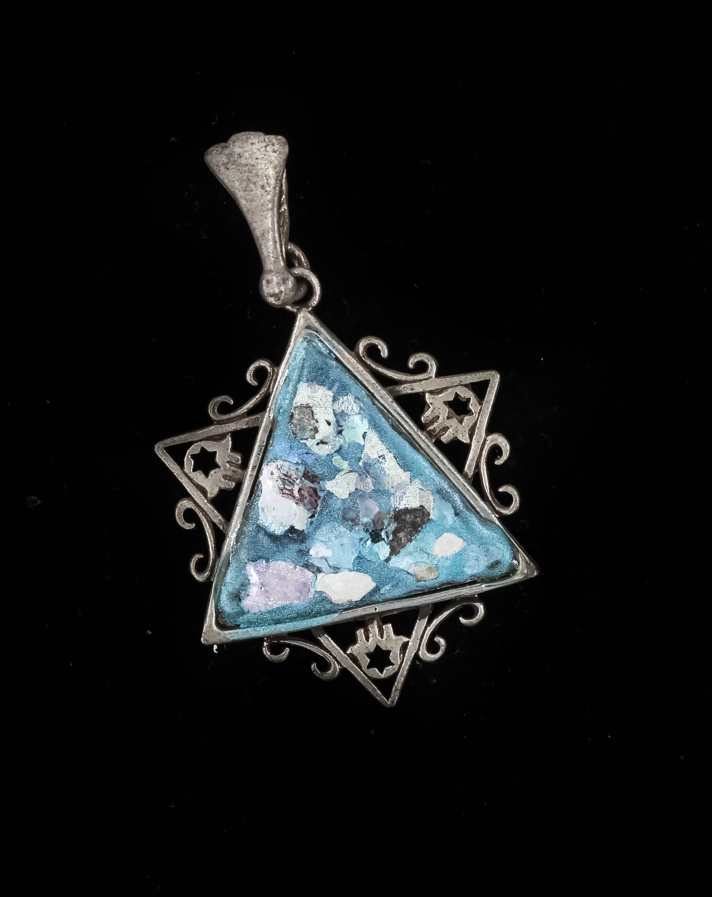 HAND MADE ROMAN GLASS WITH STERLING SILVER (ST925) PENDENT