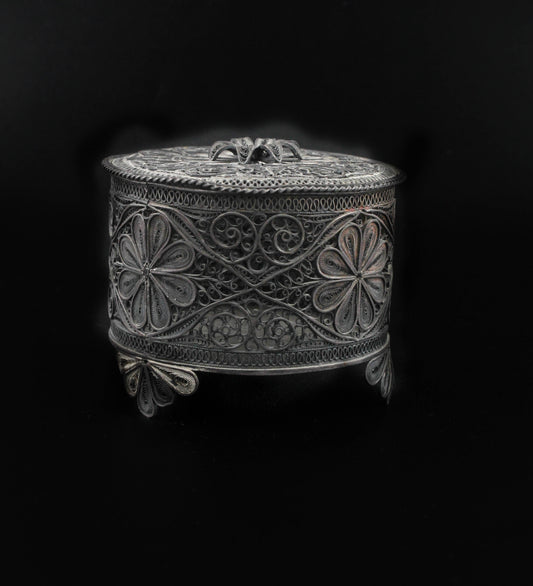 Old Albanian Hand Made Silver (ST970) Havdalah Spice Container (Besamim Box )