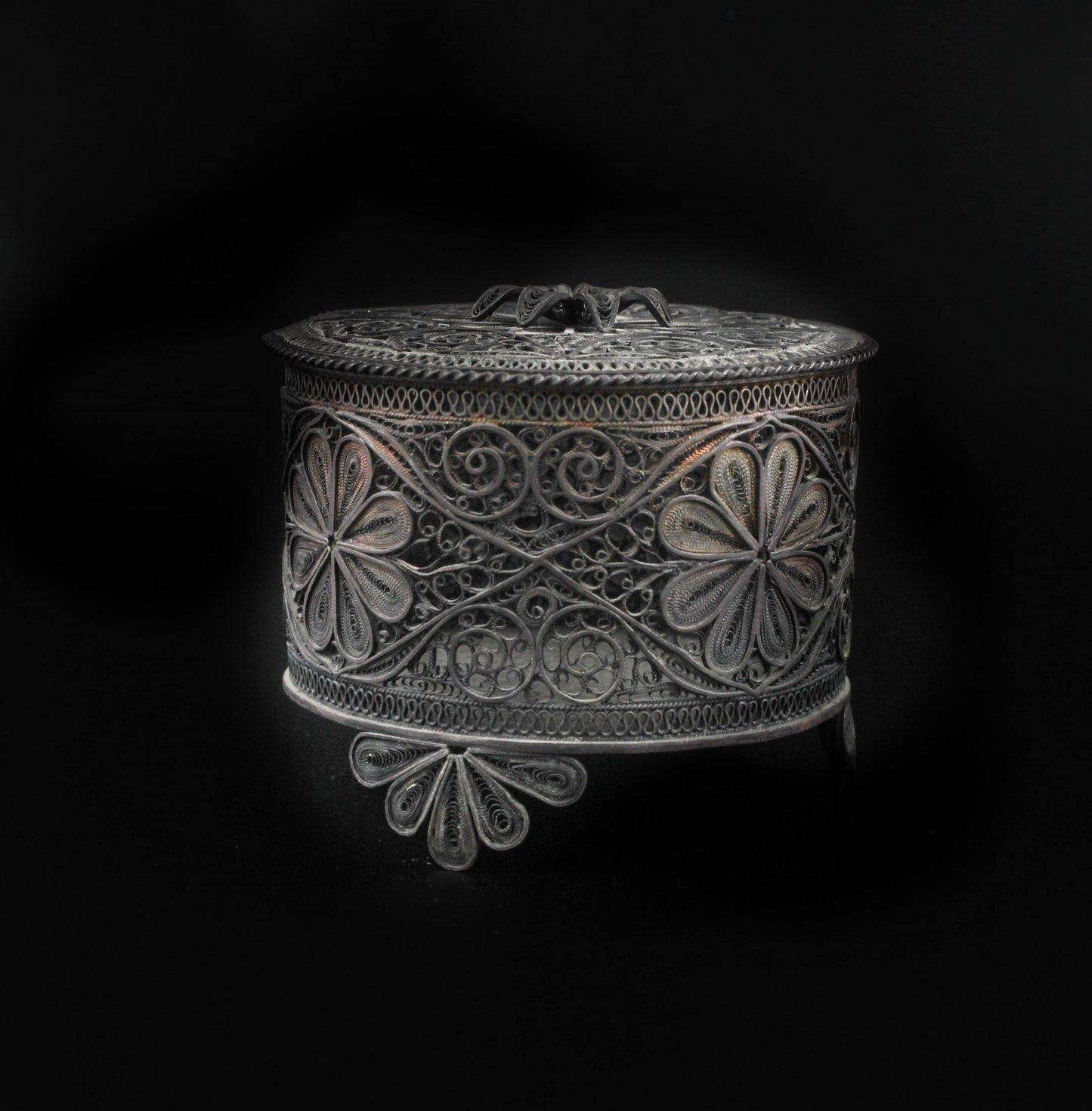 Old Albanian Hand Made Silver (ST970) Havdalah Spice Container (Besamim Box )