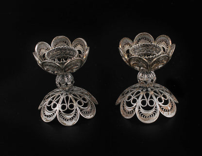 Hand Made Silver (ST925)Shabbat Candles Stick
