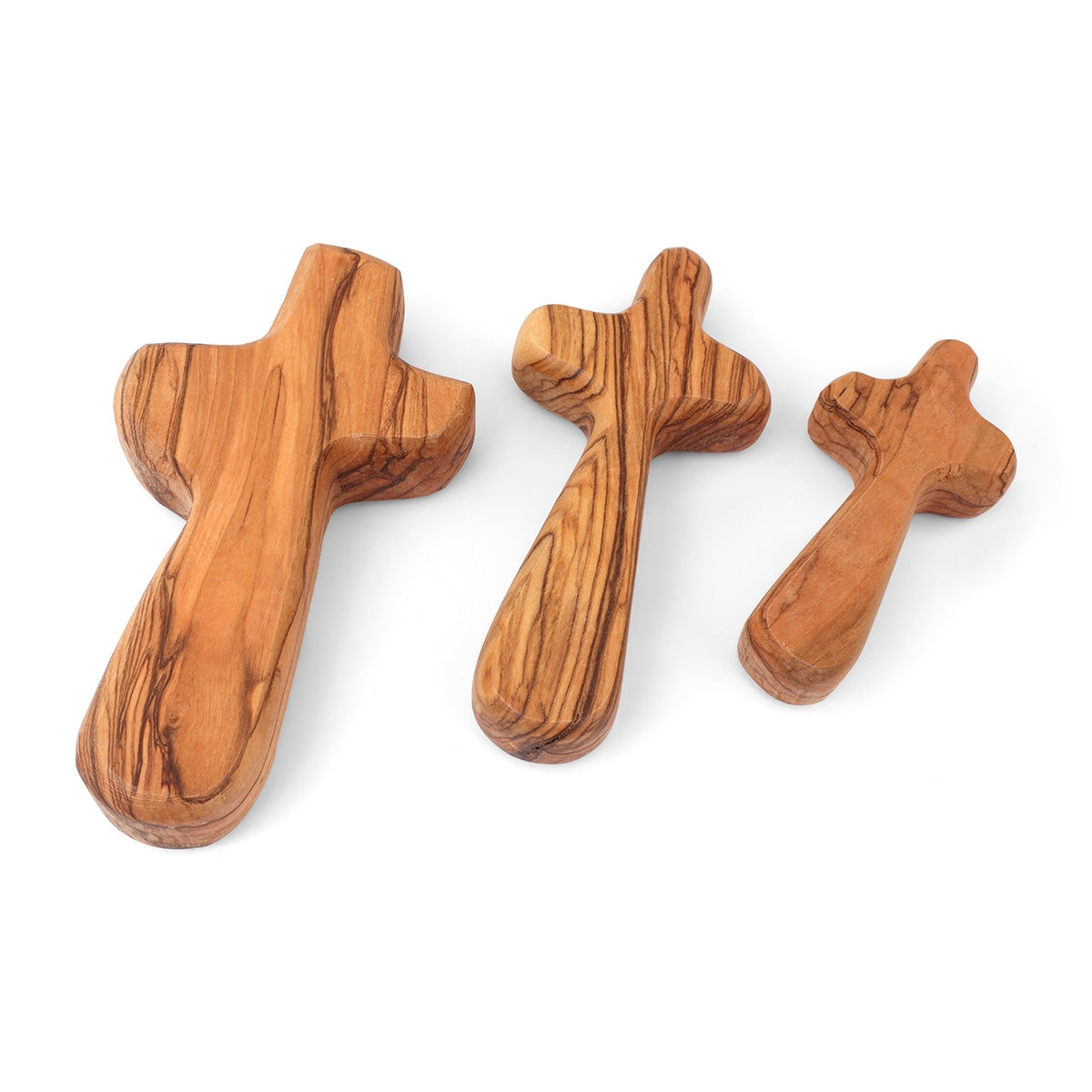 Olive Wood Hand-Carved Holding Cross