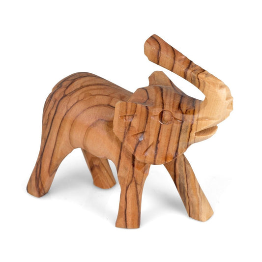 Large Olive Wood Elephant Figurine